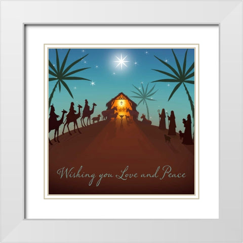 Wishing You Love White Modern Wood Framed Art Print with Double Matting by P.S. Art Studios