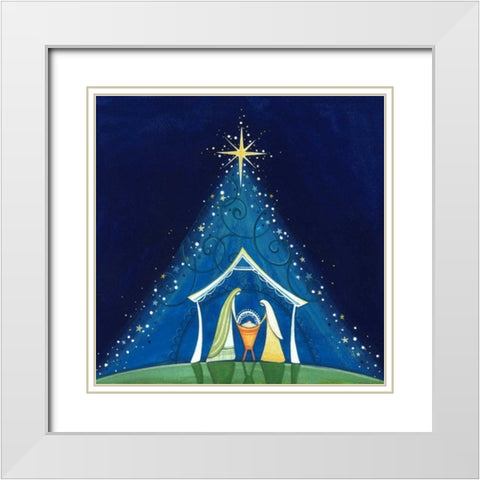 Above a Star White Modern Wood Framed Art Print with Double Matting by P.S. Art Studios
