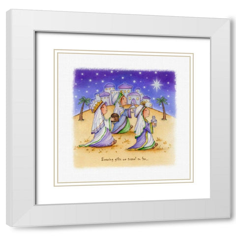 Bearing Gifts White Modern Wood Framed Art Print with Double Matting by P.S. Art Studios