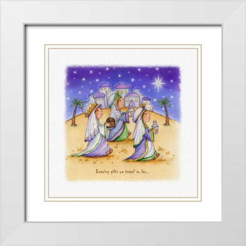 Bearing Gifts White Modern Wood Framed Art Print with Double Matting by P.S. Art Studios
