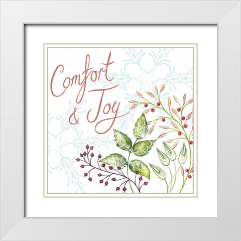 Comfort and Joy White Modern Wood Framed Art Print with Double Matting by P.S. Art Studios