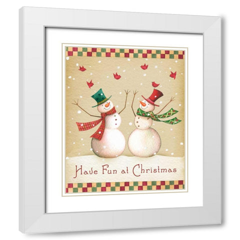 Have Fun at Christmas White Modern Wood Framed Art Print with Double Matting by P.S. Art Studios