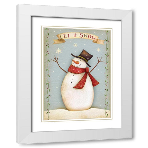 Let It Snow II White Modern Wood Framed Art Print with Double Matting by P.S. Art Studios