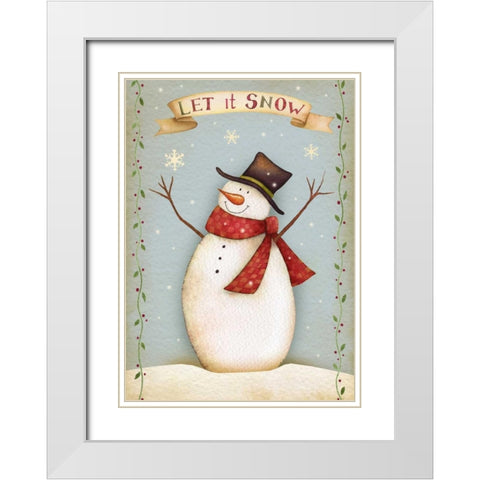 Let It Snow II White Modern Wood Framed Art Print with Double Matting by P.S. Art Studios