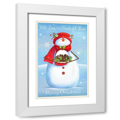 Merry Christmas White Modern Wood Framed Art Print with Double Matting by P.S. Art Studios