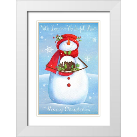 Merry Christmas White Modern Wood Framed Art Print with Double Matting by P.S. Art Studios