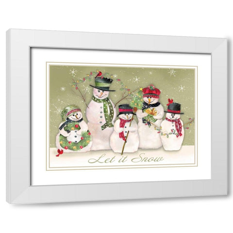 Let It Snow White Modern Wood Framed Art Print with Double Matting by P.S. Art Studios