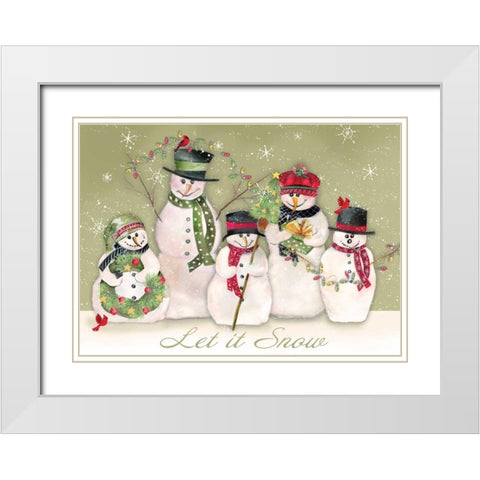 Let It Snow White Modern Wood Framed Art Print with Double Matting by P.S. Art Studios