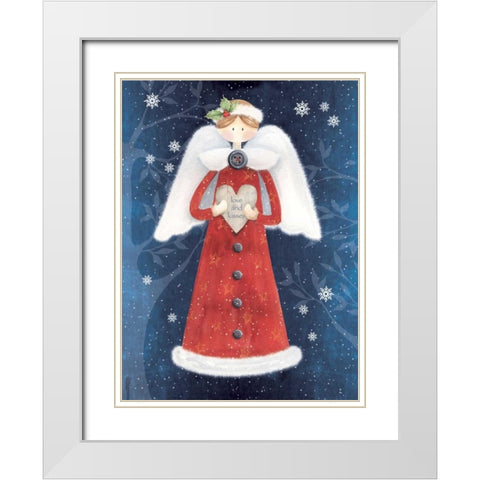 Love and Kisses White Modern Wood Framed Art Print with Double Matting by P.S. Art Studios