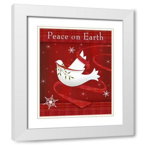 Peace on Earth White Modern Wood Framed Art Print with Double Matting by P.S. Art Studios