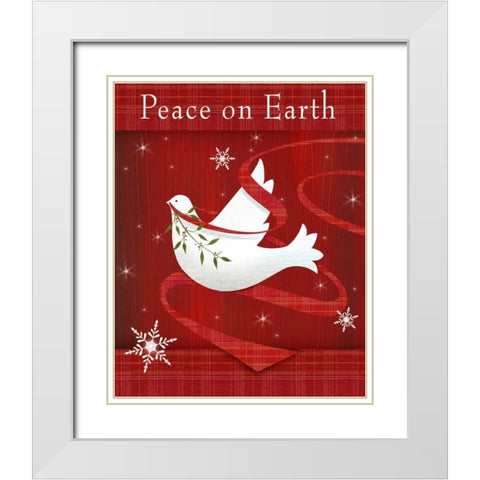 Peace on Earth White Modern Wood Framed Art Print with Double Matting by P.S. Art Studios
