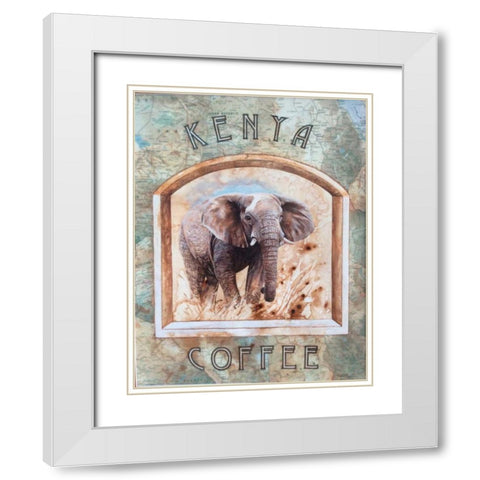Kenya Coffee White Modern Wood Framed Art Print with Double Matting by P.S. Art Studios