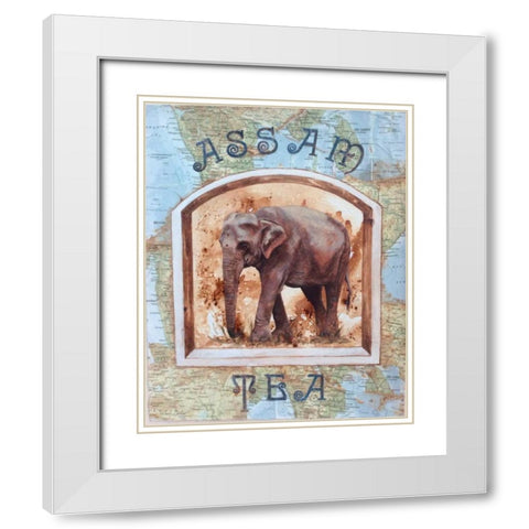 Assam Tea White Modern Wood Framed Art Print with Double Matting by P.S. Art Studios