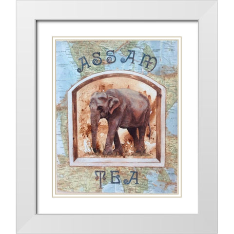 Assam Tea White Modern Wood Framed Art Print with Double Matting by P.S. Art Studios