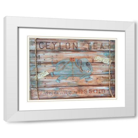 Ceylong Tea White Modern Wood Framed Art Print with Double Matting by P.S. Art Studios