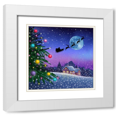 To All a Goodnight White Modern Wood Framed Art Print with Double Matting by P.S. Art Studios