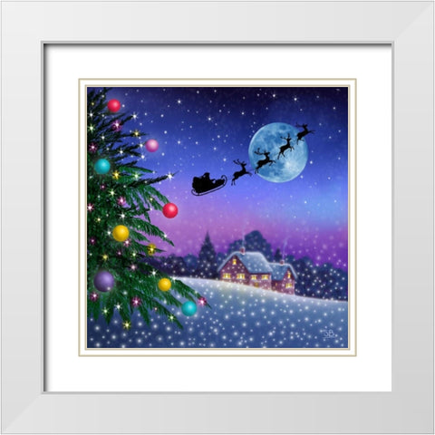 To All a Goodnight White Modern Wood Framed Art Print with Double Matting by P.S. Art Studios