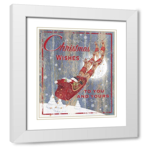 Christmas Wishes White Modern Wood Framed Art Print with Double Matting by P.S. Art Studios