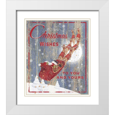 Christmas Wishes White Modern Wood Framed Art Print with Double Matting by P.S. Art Studios