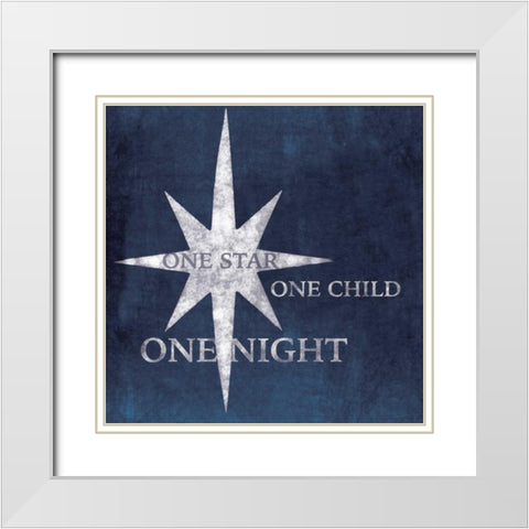 One Star White Modern Wood Framed Art Print with Double Matting by P.S. Art Studios