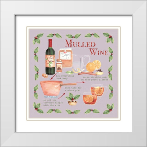 Mulled Wine Christmas White Modern Wood Framed Art Print with Double Matting by P.S. Art Studios