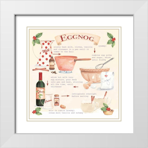 Christmas Eggnog White Modern Wood Framed Art Print with Double Matting by P.S. Art Studios