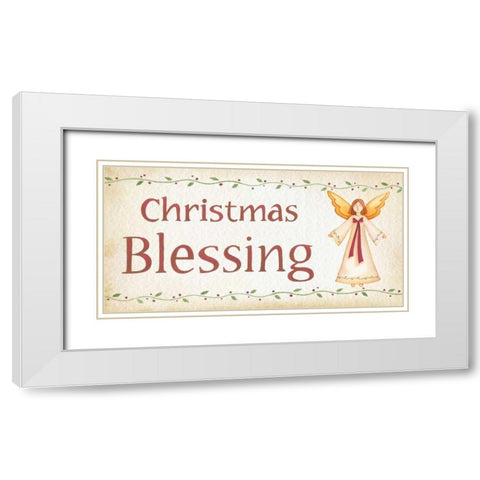 Christmas Blessing White Modern Wood Framed Art Print with Double Matting by P.S. Art Studios