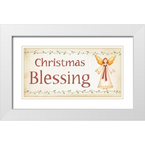 Christmas Blessing White Modern Wood Framed Art Print with Double Matting by P.S. Art Studios