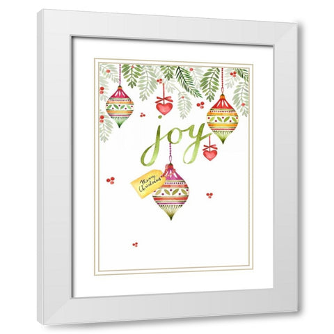 Joy White Modern Wood Framed Art Print with Double Matting by P.S. Art Studios