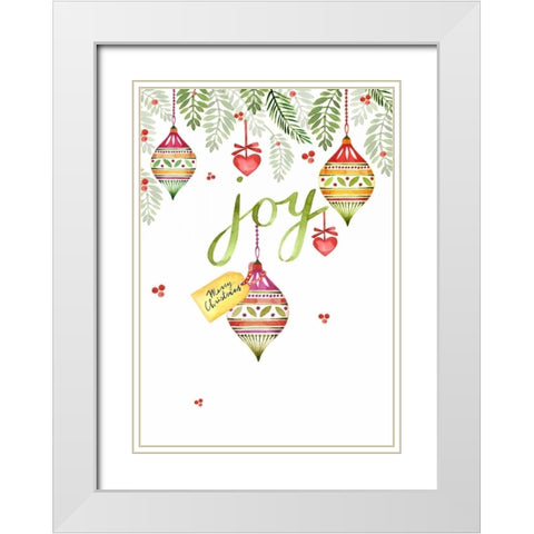 Joy White Modern Wood Framed Art Print with Double Matting by P.S. Art Studios