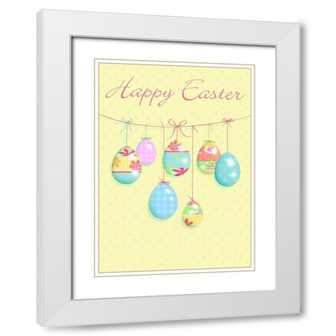 Happy Easter White Modern Wood Framed Art Print with Double Matting by P.S. Art Studios