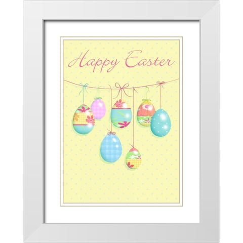 Happy Easter White Modern Wood Framed Art Print with Double Matting by P.S. Art Studios