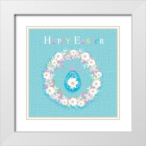 Happy Easter White Modern Wood Framed Art Print with Double Matting by P.S. Art Studios