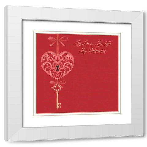 My Valentine White Modern Wood Framed Art Print with Double Matting by P.S. Art Studios