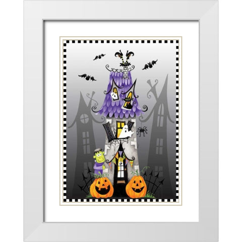 Haunted House White Modern Wood Framed Art Print with Double Matting by P.S. Art Studios