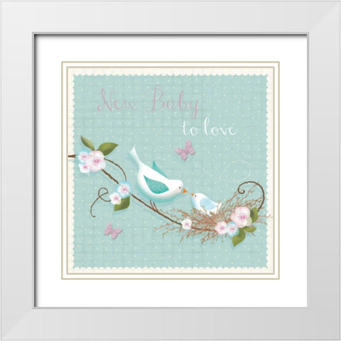 New Baby White Modern Wood Framed Art Print with Double Matting by P.S. Art Studios