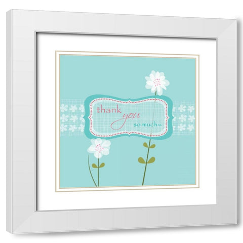 Thank You White Modern Wood Framed Art Print with Double Matting by P.S. Art Studios