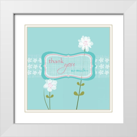Thank You White Modern Wood Framed Art Print with Double Matting by P.S. Art Studios