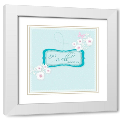 Get Well Soon White Modern Wood Framed Art Print with Double Matting by P.S. Art Studios