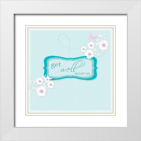 Get Well Soon White Modern Wood Framed Art Print with Double Matting by P.S. Art Studios