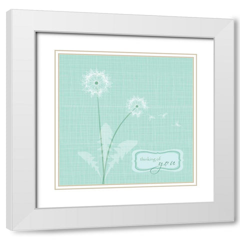 Thinking of You White Modern Wood Framed Art Print with Double Matting by P.S. Art Studios