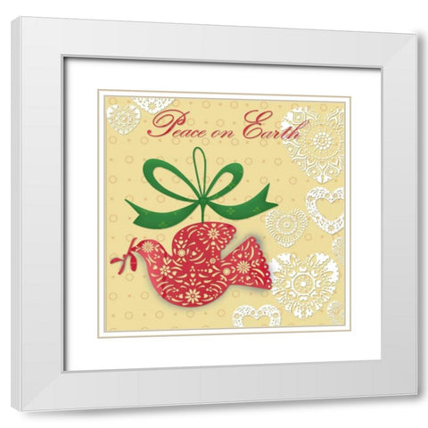 Peace on Earth White Modern Wood Framed Art Print with Double Matting by P.S. Art Studios