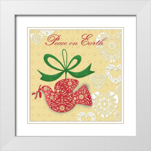 Peace on Earth White Modern Wood Framed Art Print with Double Matting by P.S. Art Studios