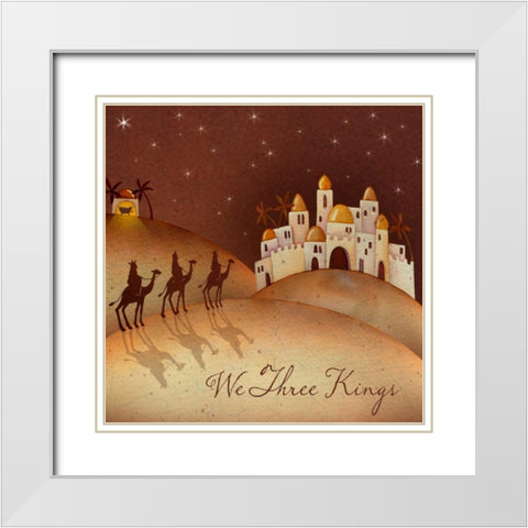 We Three Kings White Modern Wood Framed Art Print with Double Matting by P.S. Art Studios