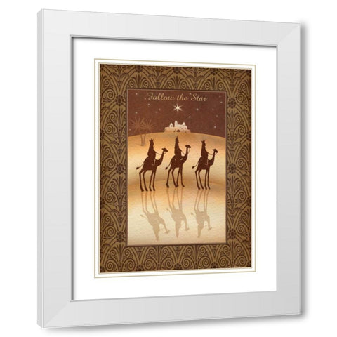 Follow the Star White Modern Wood Framed Art Print with Double Matting by P.S. Art Studios