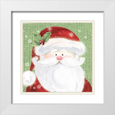 Santa White Modern Wood Framed Art Print with Double Matting by P.S. Art Studios