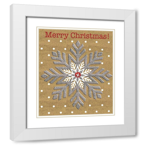 Merry Christmas White Modern Wood Framed Art Print with Double Matting by P.S. Art Studios