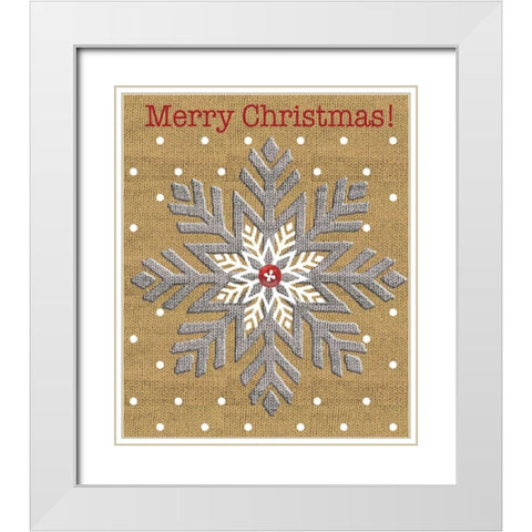 Merry Christmas White Modern Wood Framed Art Print with Double Matting by P.S. Art Studios