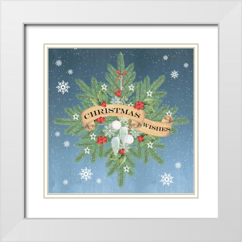 Christmas Wishes White Modern Wood Framed Art Print with Double Matting by P.S. Art Studios