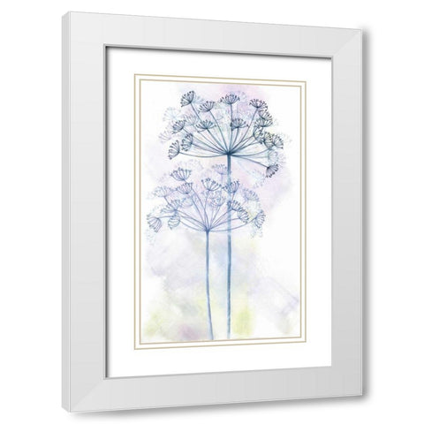 Wish Floral White Modern Wood Framed Art Print with Double Matting by P.S. Art Studios